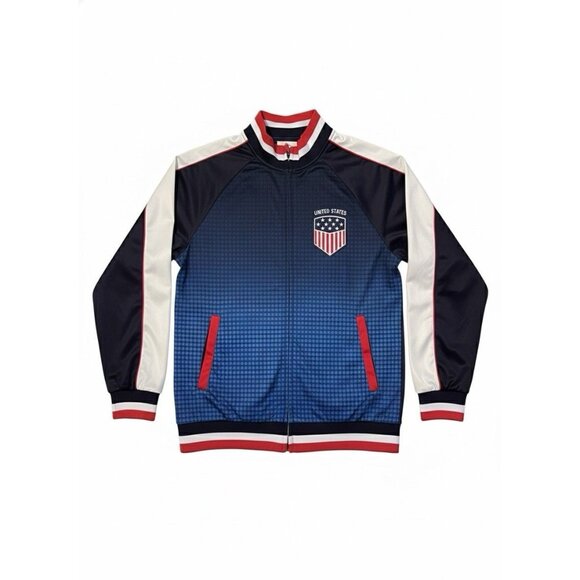 Panna Soccer Track Jacket Mens Team USA Colorblock Full Zip Pockets Sz S - Picture 2 of 4